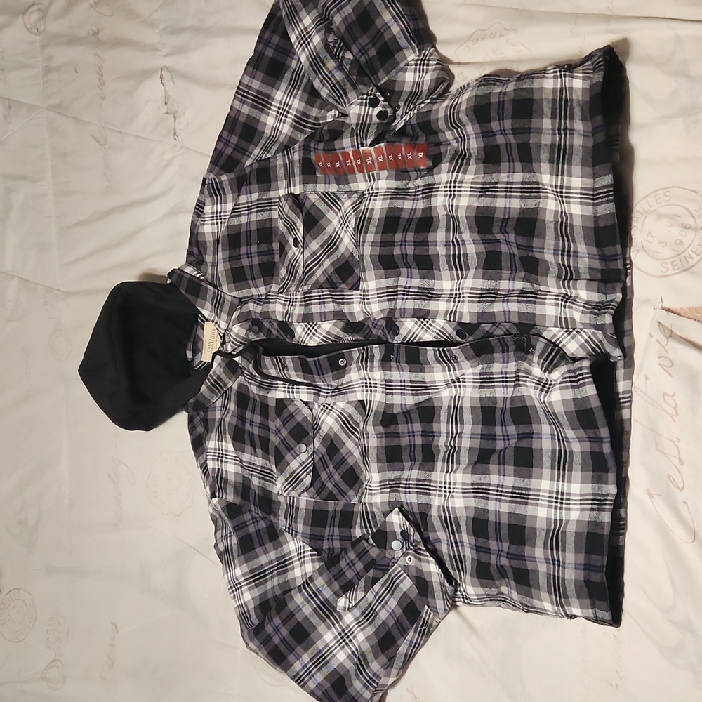 Quilted flannel with hood never worn